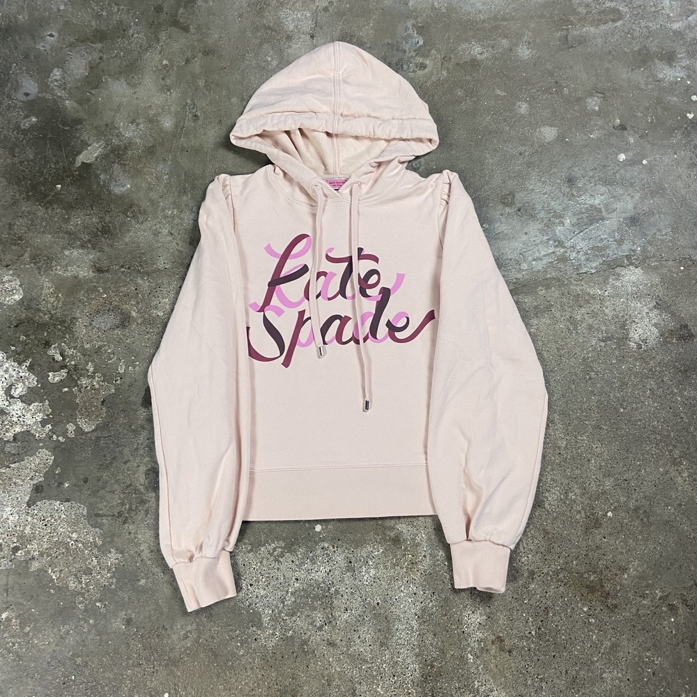 Vintage Y2K Kate Spade Sweatshirt Women's Size Medium Pink Pullover Hoodie